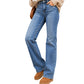 Casual stretchiga högmidjejeans för kvinnor