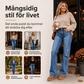 Casual stretchiga högmidjejeans för kvinnor
