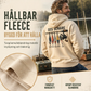 Herr retro fiske-grafisk luvtröja, avslappnad passform, mjuk fleece-sweatshirt i blandad bomull med kängficka