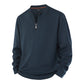 Herrtröja med halvdragkedja, varmt fodrad, ribbstickad sweatshirt