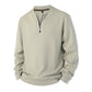 Herrtröja med halvdragkedja, varmt fodrad, ribbstickad sweatshirt