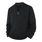Herrtröja med halvdragkedja, varmt fodrad, ribbstickad sweatshirt