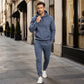 Tvådelat tracksuitset för herrar med huvtröja och mjukisbyxor
