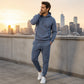 Tvådelat tracksuitset för herrar med huvtröja och mjukisbyxor
