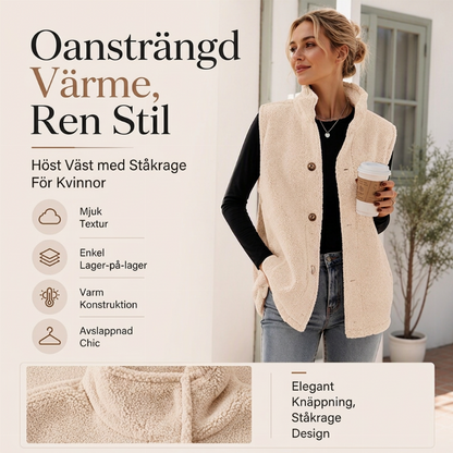 Varmt sherpa-väst för kvinnor, ledig stil