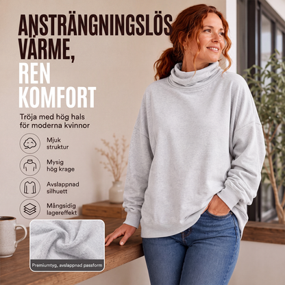 Kvinnors lediga sweatshirt med krage