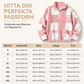 Damjacka i löst passform med rutmönstrad patchwork och sherpafoder