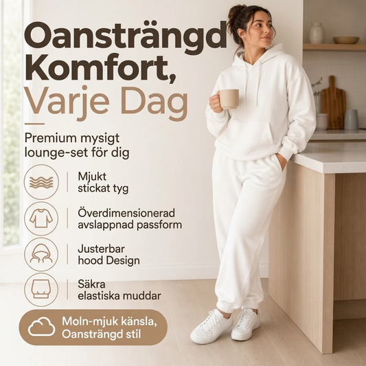 Skönt 2-delat set med huvtröja och joggingbyxor för dam
