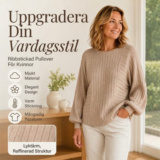 Lösribbade tröjor för kvinnor med lanternärmar