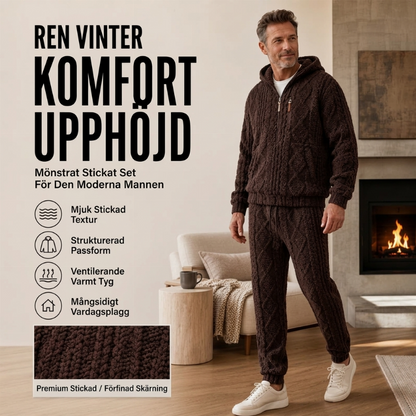 🔥 50% RABATT! Herr Vinter Mysig Cable Knit Luvset