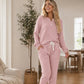 🛋️ Mjukt ribbat lounge-set för dam med fickor – avslappnad passform, skön komfort, perfekt för hem och vardag, nu till halva priset! ✨