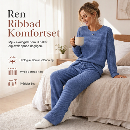 💰 Halva priset! 🏃‍♀️ Sportigt randigt tvådelat set för kvinnor i mjuk borstad kvalitet – perfekt för hem och vardag. ✨