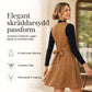👗 Klassisk kjol i konstläder med V-ringning, knappfront och ärmlös pinafore-stil