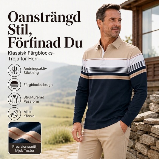 Herr klassisk färgblockerad randig topp