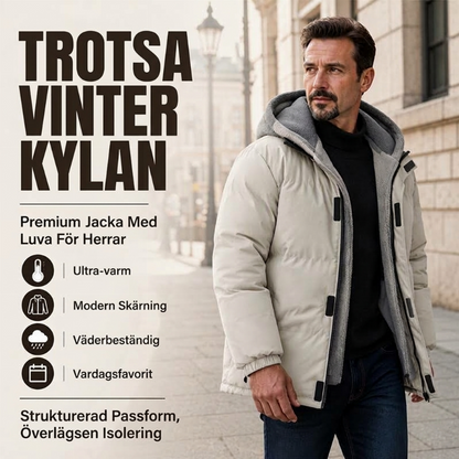 🔥 50 % RABATT 🧥 Uppvärmbar, vindtät vinterjacka för herrar med huva
