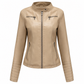 Kvinner Faux Leather Biker Letvikt Kort Motorcycle Kåpe for Spring og Autumn