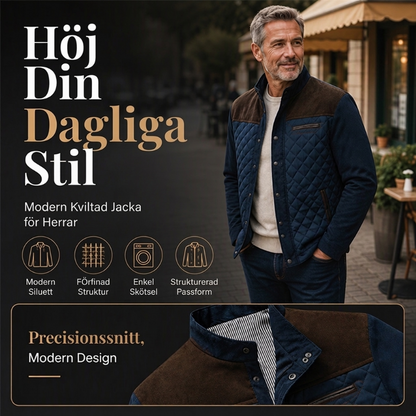 Varmt vadderat fritidsjacka i stående krage för män