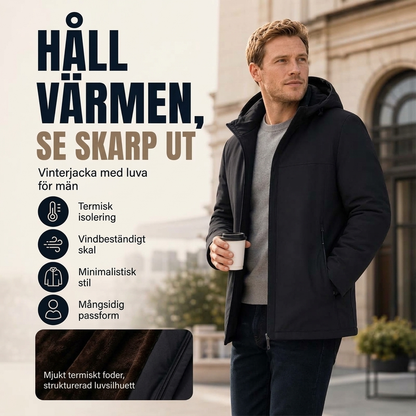 Huvtröja för män med vinterfoder