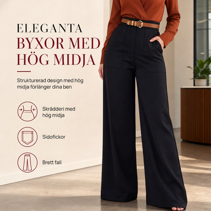 Casual bredbyxor av kostymmaterial for kvinnor, langbyxor for host och vinter