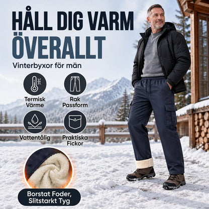 Varma Cargo Byxor för Män med Plymfoder