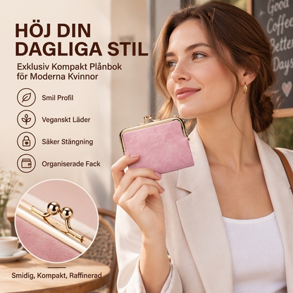 Vintageplånbok med kisslås och flera kortfack