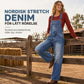 Damjumpsuit i stretchigt denim med vida ben och justerbara axelband