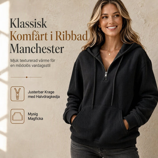 Vintage, avslappnad långärmad manchongrinad hoodie