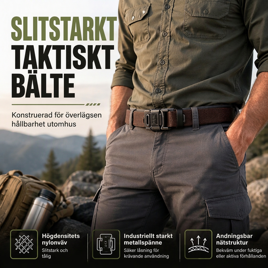 Tålig utomhusvävd taktisk bältesrem med metallspänne