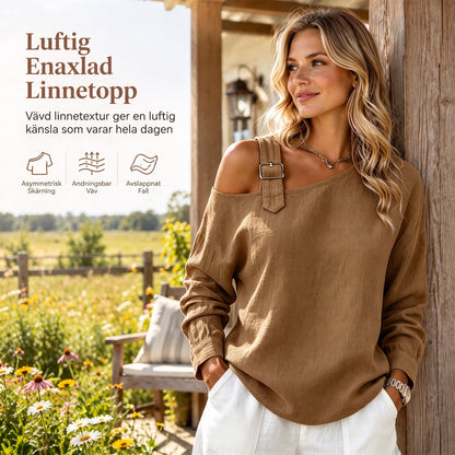 ✨Damtopp med en axelrem – asymmetrisk design, unik och trendig