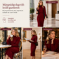Kvinnlig enfärgad turtleneck tröja och kjol-set för höst och vinter