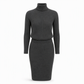 Kvinnlig enfärgad turtleneck tröja och kjol-set för höst och vinter