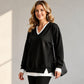 Lagerlookad V-ringad Sweatshirt för Kvinnor