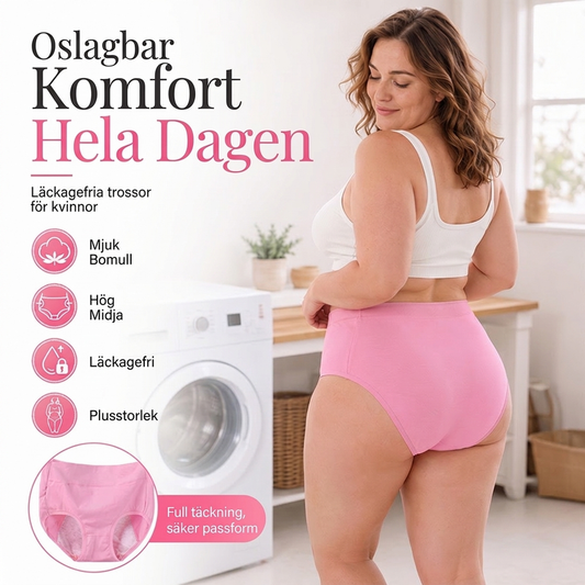 🌸 Bekväma menstruationstrosor (stora storlekar) – andningsbara, formande och läckagesäkra