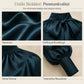 elegant fransk stil satinblus med stående krage och långa lanternärmar för höst- och vinterlag