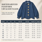 Oversized tvättad denimskjortkappa med iögonfallande guldknappar och lyktärmar