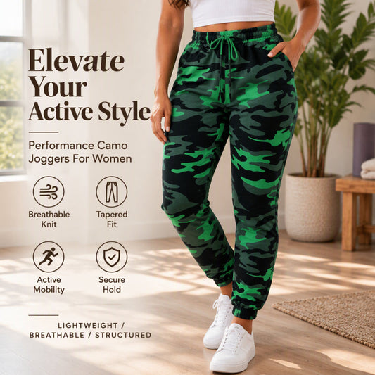 Casual-joggingsbyxor i kamouflage för damer