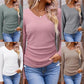Damernas eleganta V-ringade stickade topp