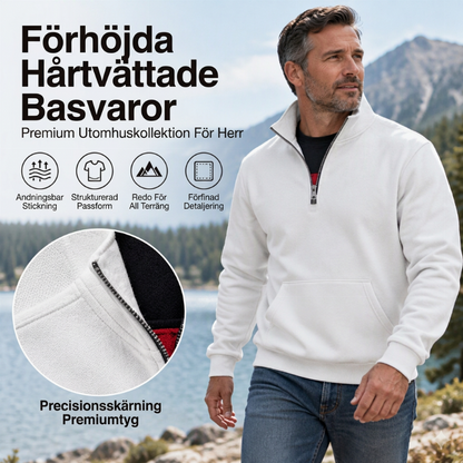 Varm sweatshirt med halv dragkedja för herrar