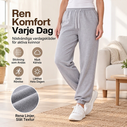 Vardagsspelviga byxor för kvinnor med drawstring