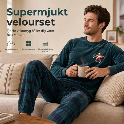 Det bästa valet för hemmet 🎉🎉 Fri frakt + halva priset ✈️ Tvådelat fritidsset, bestående av en grön långärmad tröja och gröna rutiga byxor