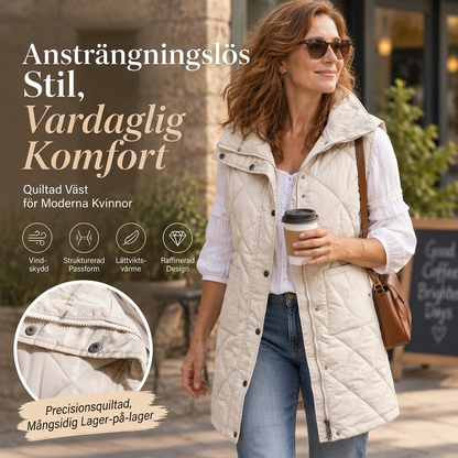 Fri frakt✈️Väderskyddad, quiltad och värmande midjeväst för kvinnor – Lätt, stilren och bekväm för alla dagar 🦺✨